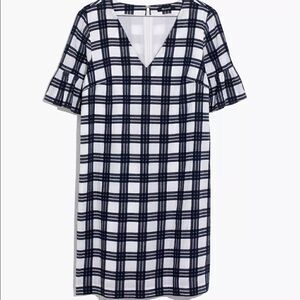 MADEWELL navy plaid shift dress sz 00